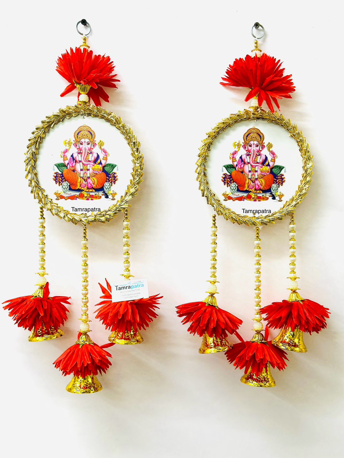 Ganesh Circle Hangings Floral Exclusive Gifts Décor With Bells From Tamrapatra