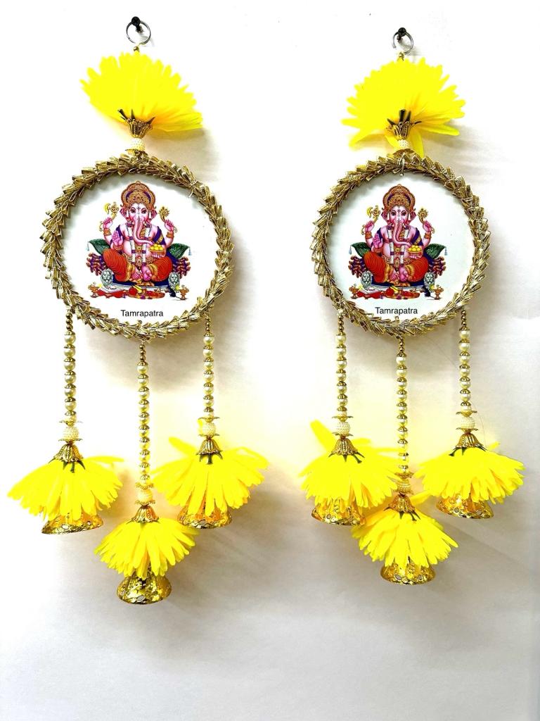 Ganesh Circle Hangings Floral Exclusive Gifts Décor With Bells From Tamrapatra
