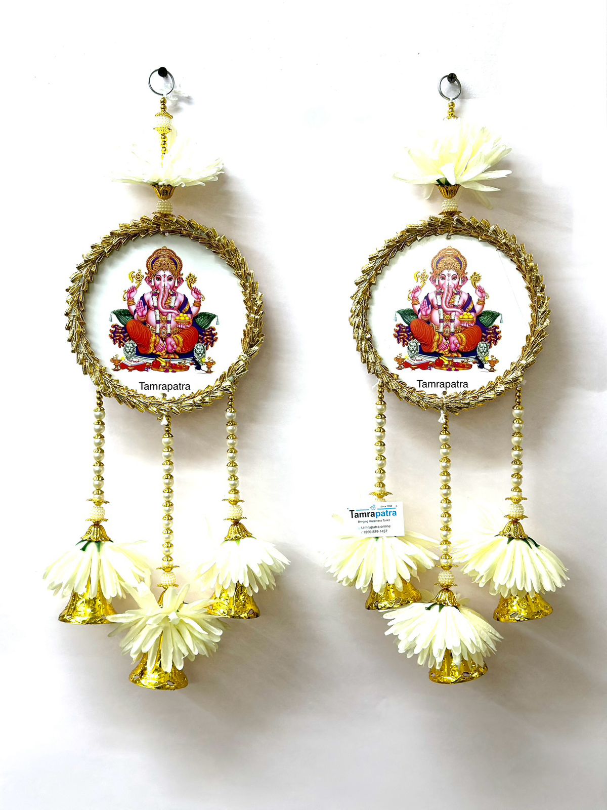 Ganesh Circle Hangings Floral Exclusive Gifts Décor With Bells From Tamrapatra