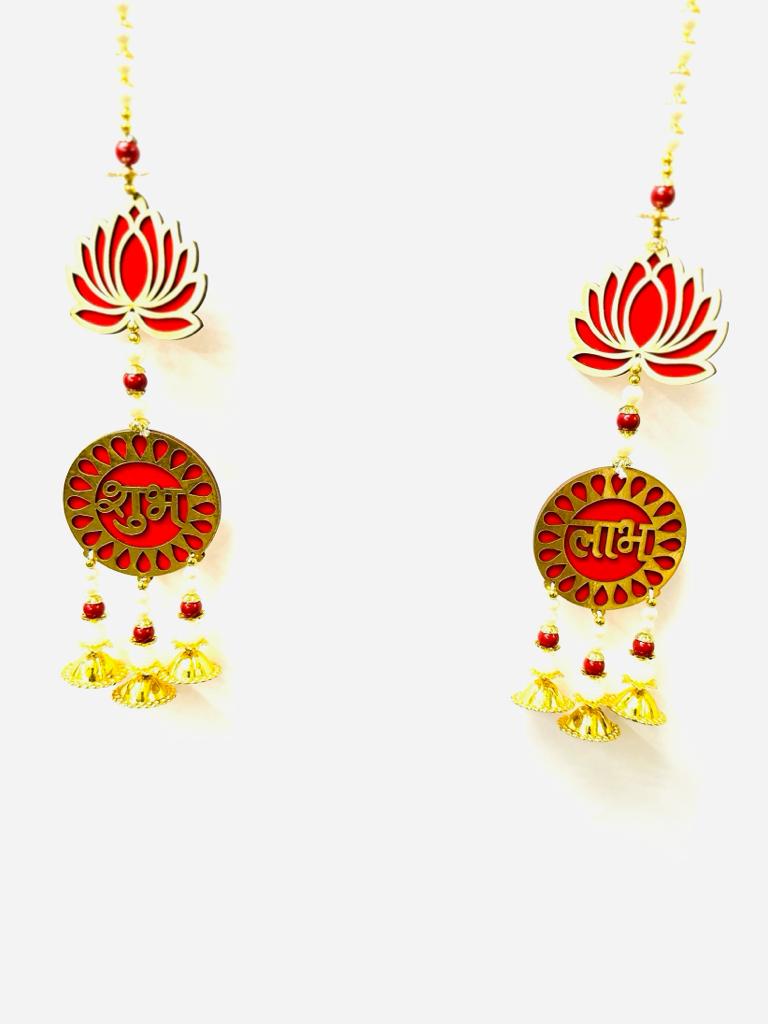 Shubh Labh Hangings Set Of 2 Wonderful Handcrafted Creations From Tamrapatra