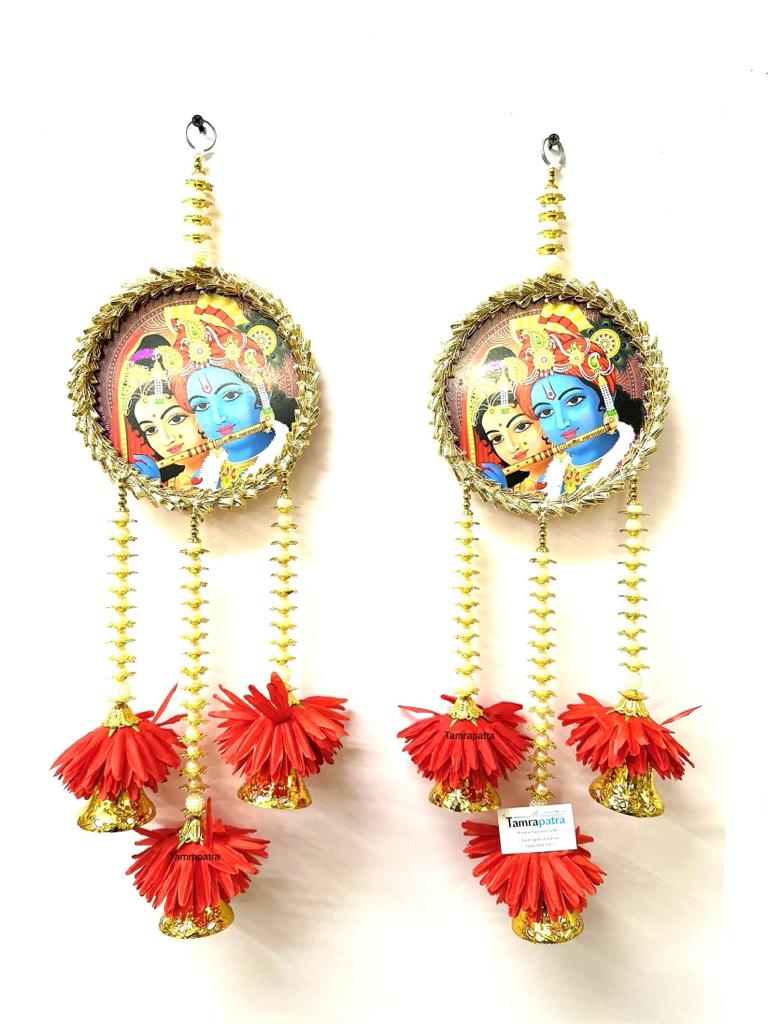 Radha Krishna Hangings Set Of 2 Traditional Handicrafts Souvenir By Tamrapatra