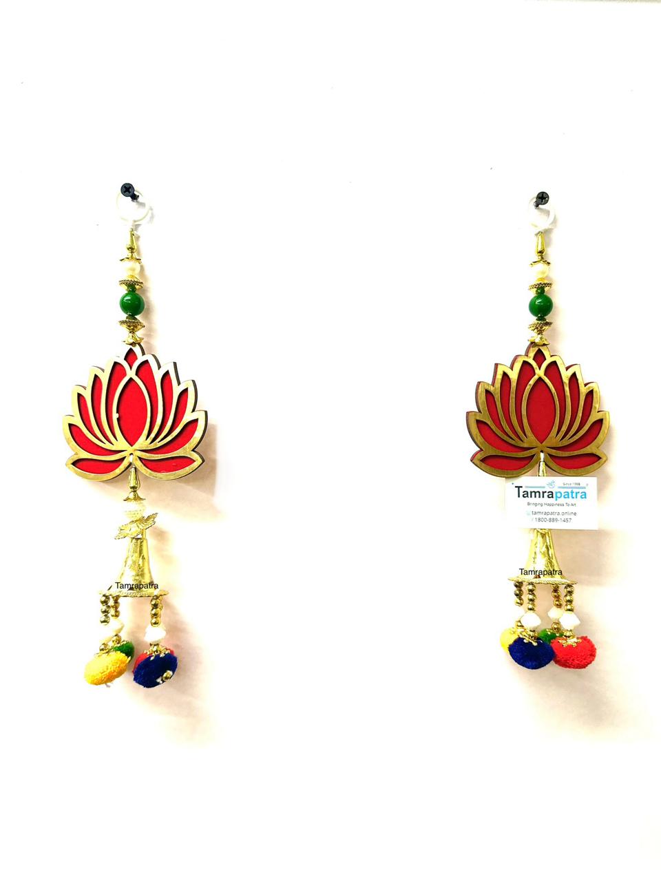 Lotus Design Hangings Set Of 2 Decoration For Homes Souvenir Gifts Tamrapatra