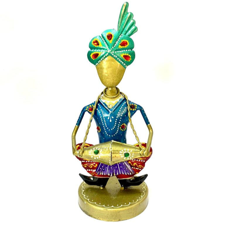 Turban Wearing Musicians Handcrafted From Metal Art Exclusively By Tamrapatra