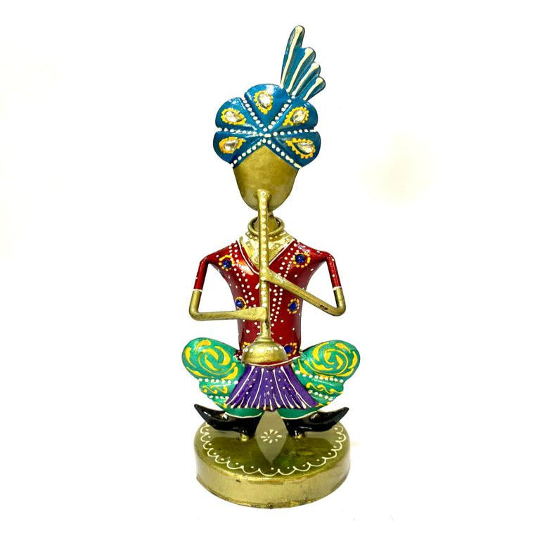 Turban Wearing Musicians Handcrafted From Metal Art Exclusively By Tamrapatra