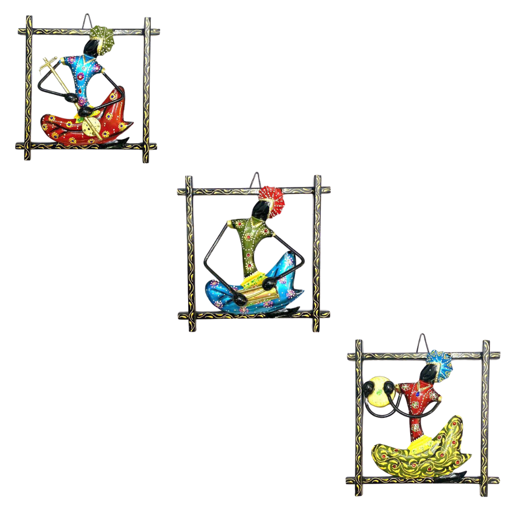 Classic Bold Black Frame Hanging With Male Indian Musicians By Tamrapatra