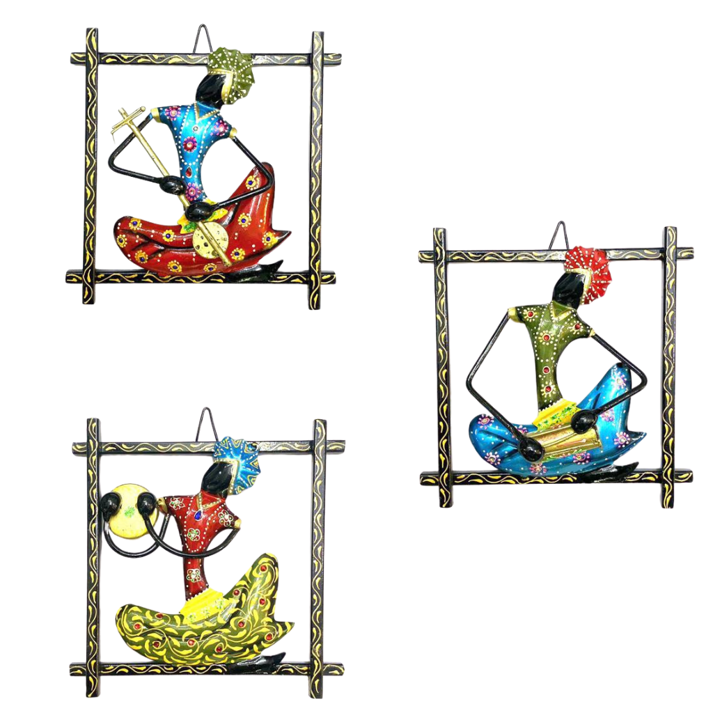 Classic Bold Black Frame Hanging With Male Indian Musicians By Tamrapatra