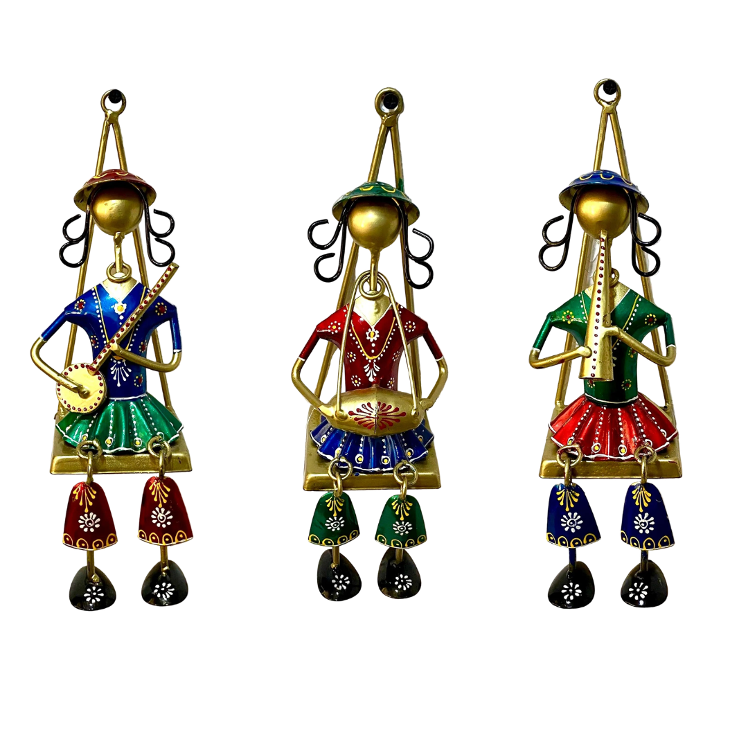 Hanging Musical Lady Wall Hangings Décor Collectible Handicrafts From Tamrapatra