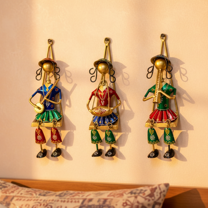Hanging Musical Lady Wall Hangings Décor Collectible Handicrafts From Tamrapatra