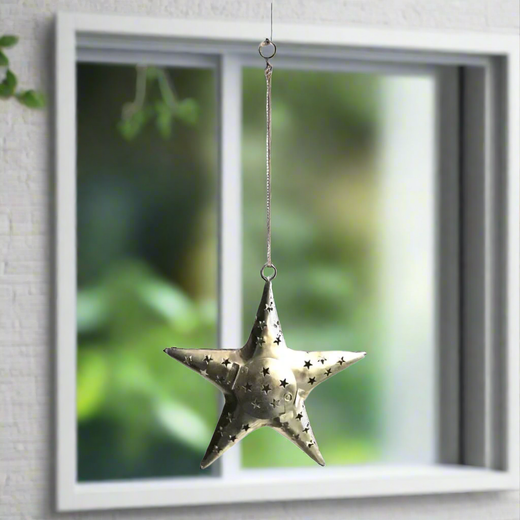 Star Candle Holder Hanging Metal Handcrafted By Skilled Artisans By Tamrapatra