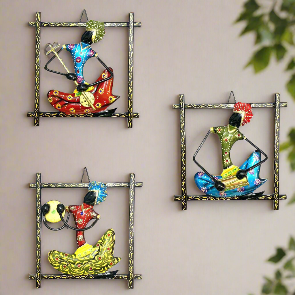 Classic Bold Black Frame Hanging With Male Indian Musicians By Tamrapatra