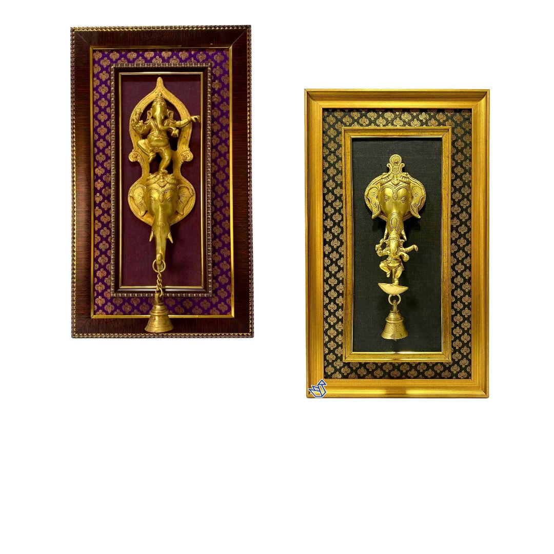 Brass Ganesha Elephant Style Frame Home Decoration Corporate By Tamrapatra - Tamrapatra