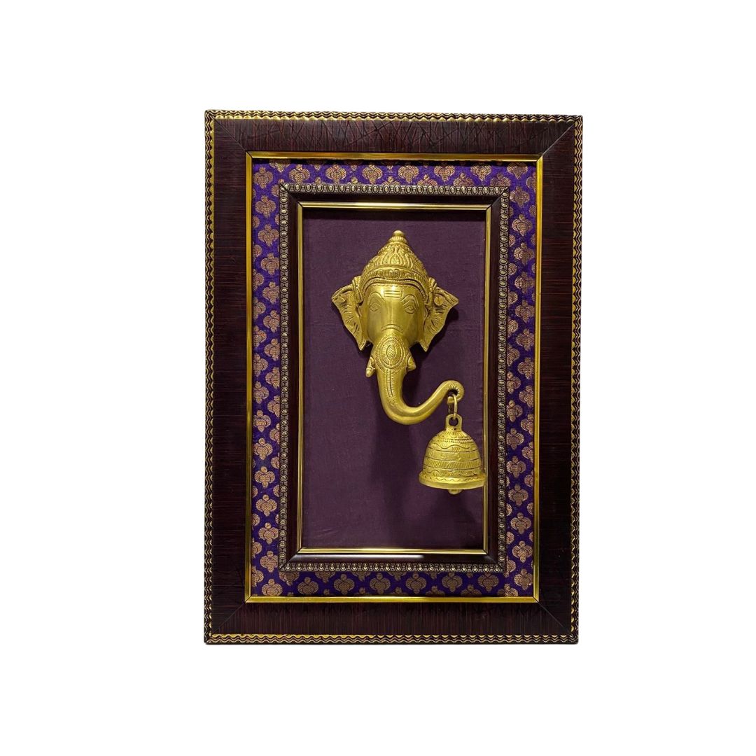 Ganesha With Bell Beautiful Brass Collection Frames Wall Decor By Tamrapatra