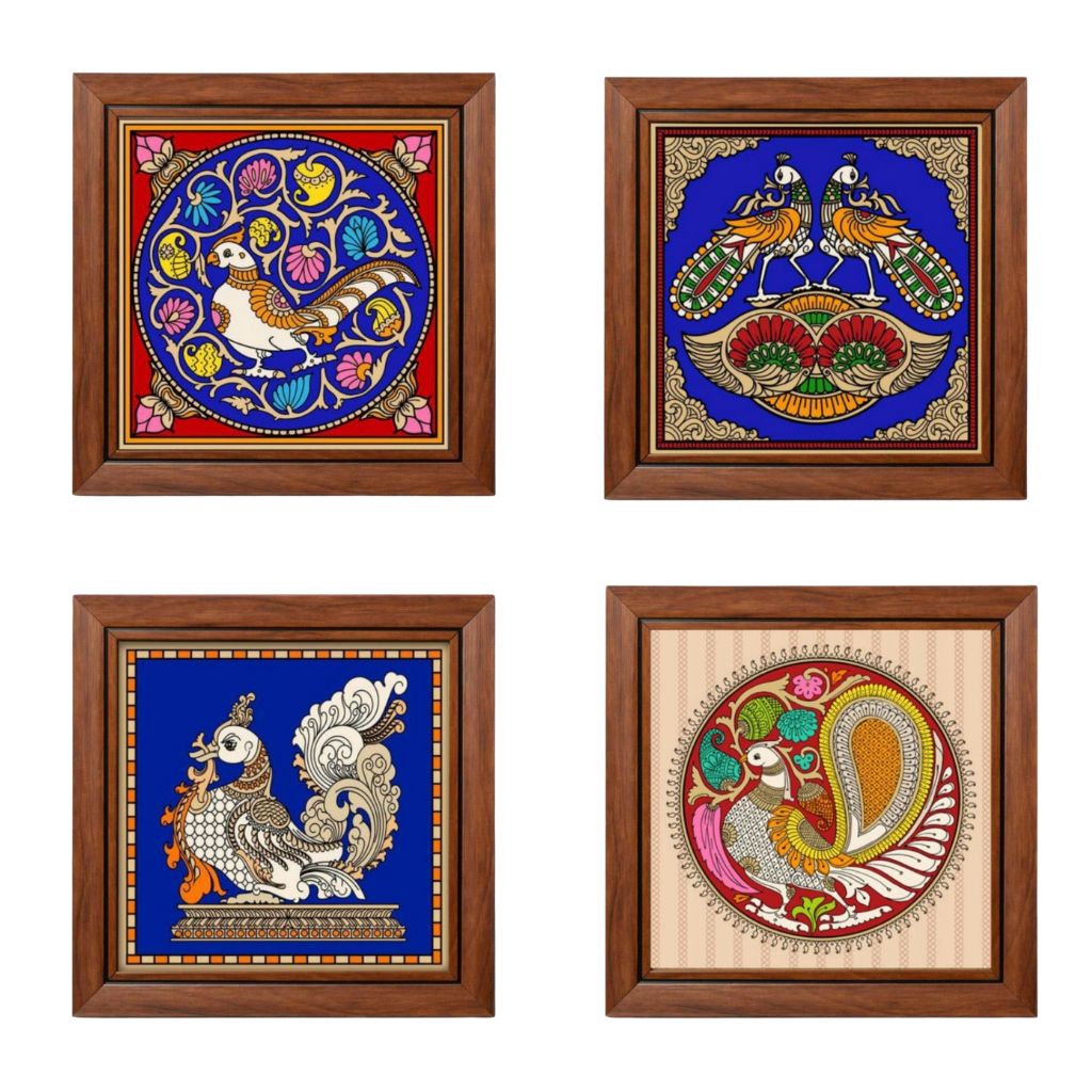 Birds Theme Tanjore Reverse Glass Paintings Frame In Various Designs By Tamrapatra