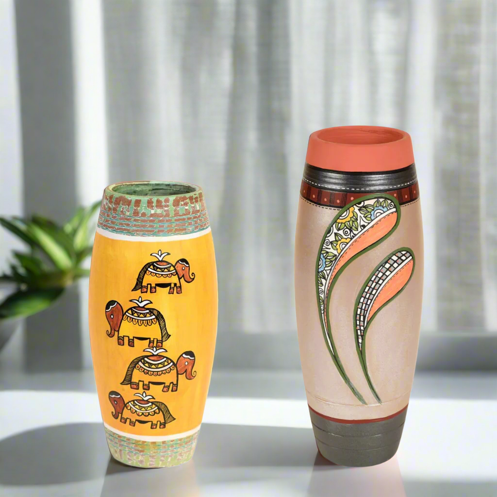The Excellence Of Pottery In Various Designer Pots Vibrant Shades From Tamrapatra