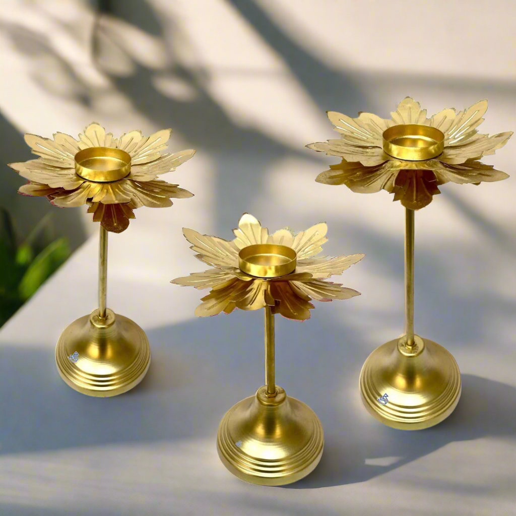 Standing Tealight with Stand Exclusive Floral Design Handcrafted By Tamrapatra