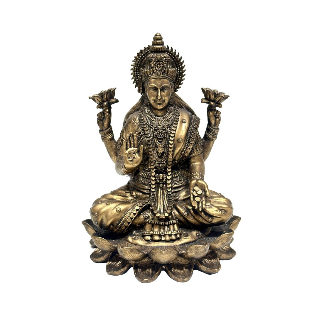 Goddess Lakshmi Idols Gold Finish Resin Creations Exclusive Range By Tamrapatra