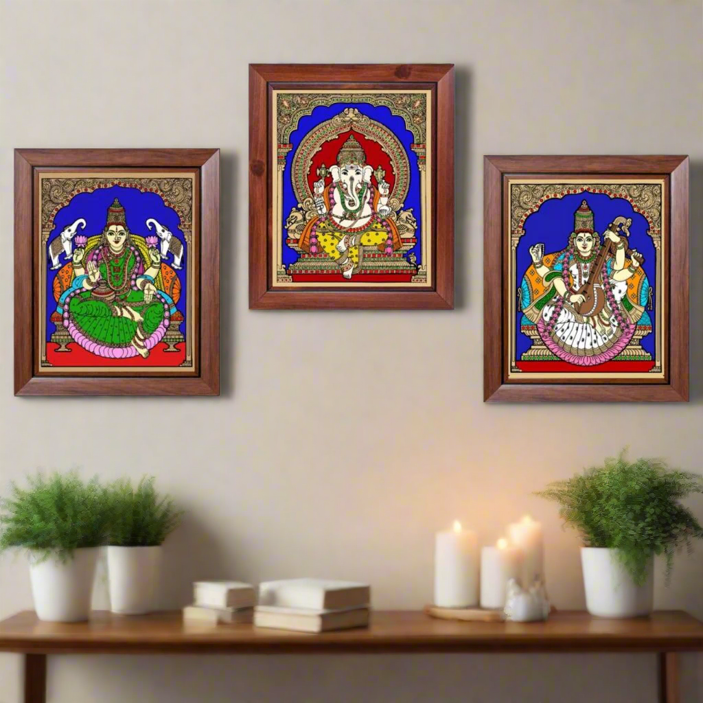 Religious Tanjore Reverse Glass Painting Wall Art In Various Designs By Tamrapatra