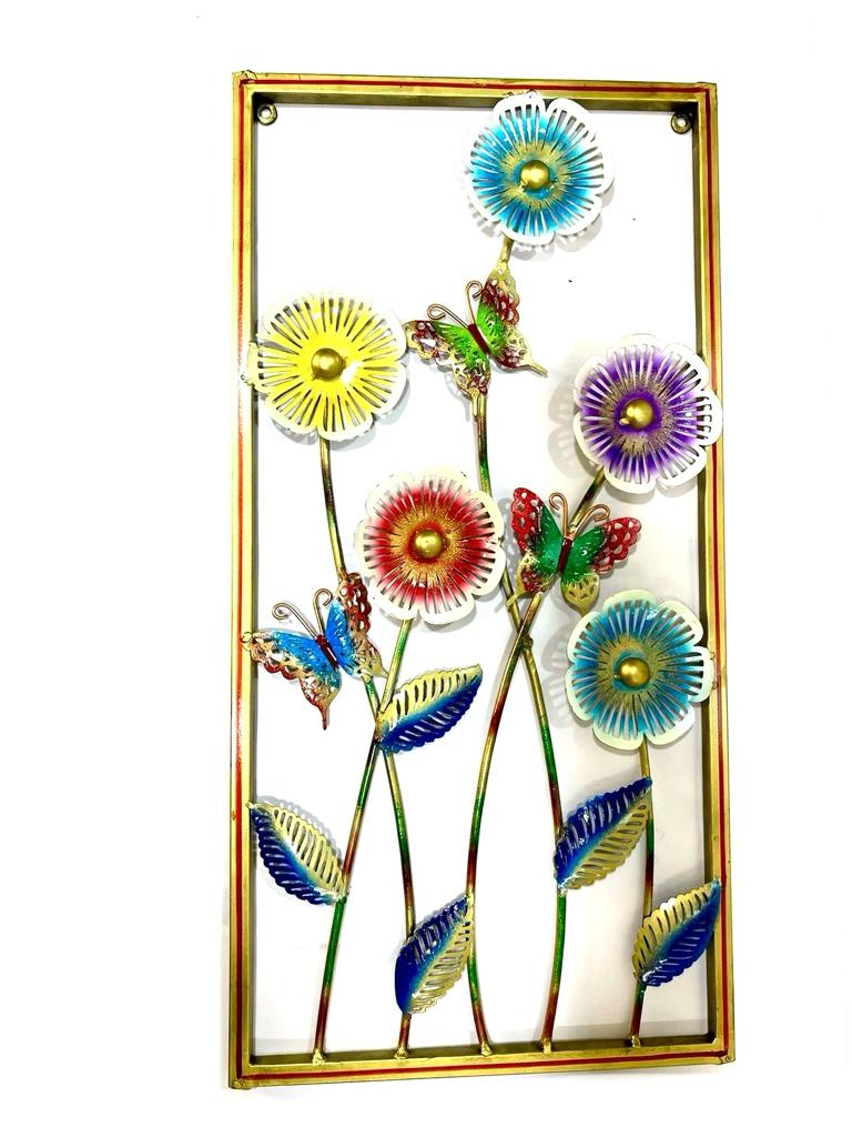 Flower Metal Hanging Frame Beautiful Shades Nature Inspired Art Tamrapatra