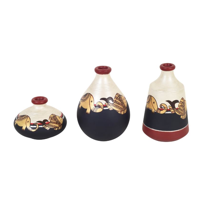 Elephant Style Pots Eccentric Designs & Colors Artifacts For Display By Tamrapatra - Tamrapatra