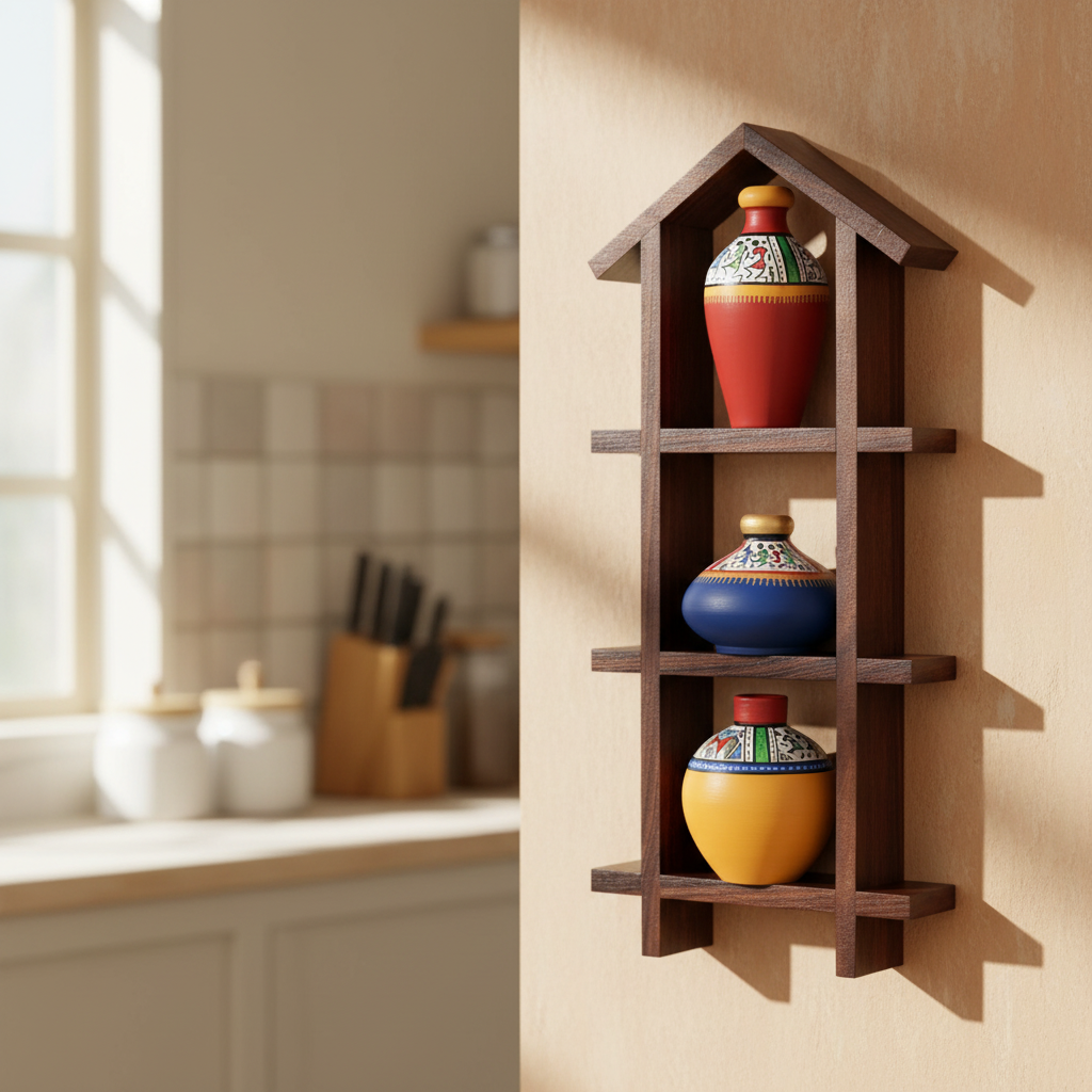3 Warli Pots On Wooden Frames In Various Options Exclusively From Tamrapatra - Tamrapatra