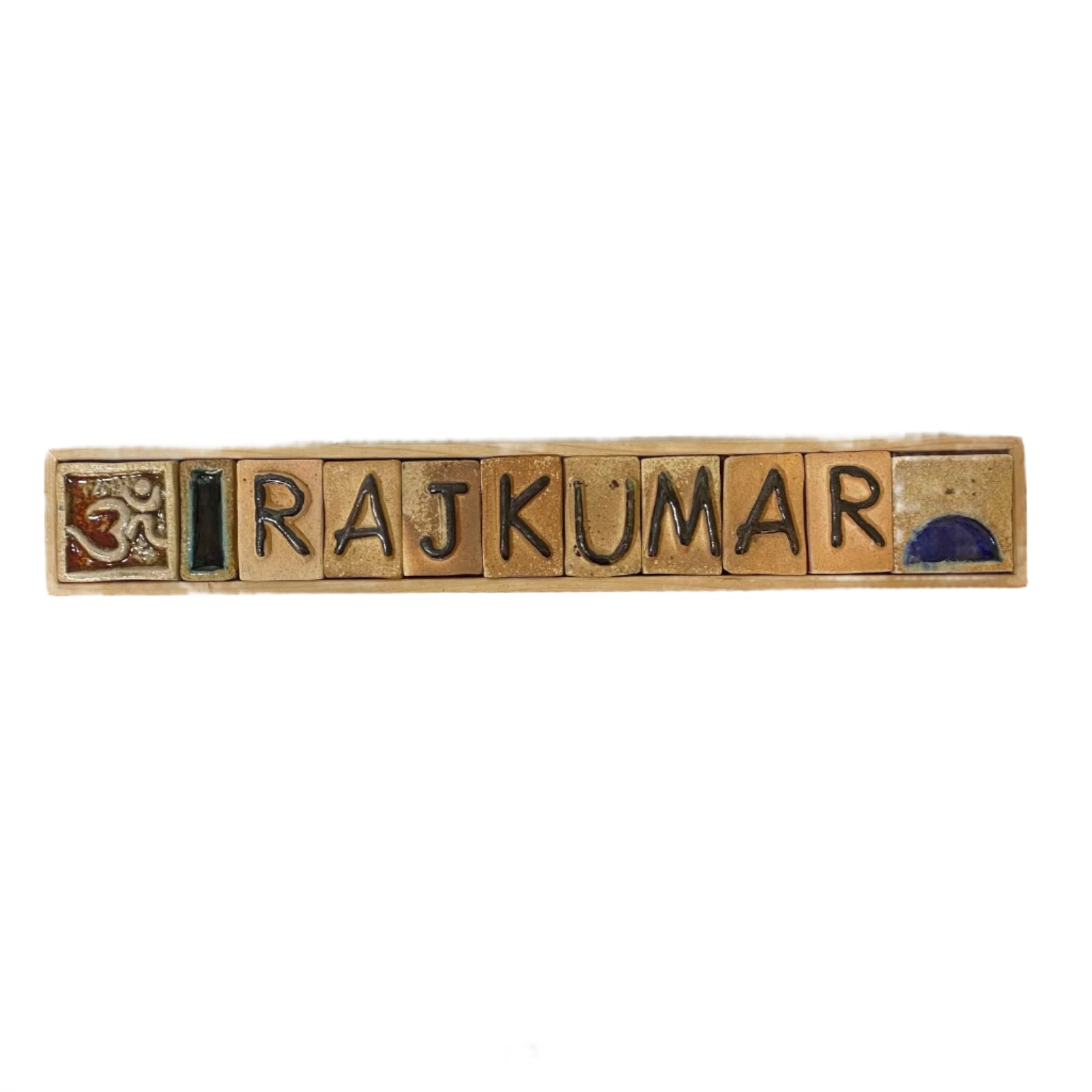 Ceramic Tiles Name Plate With Wooden Frame Single Design New By Tamrapatra