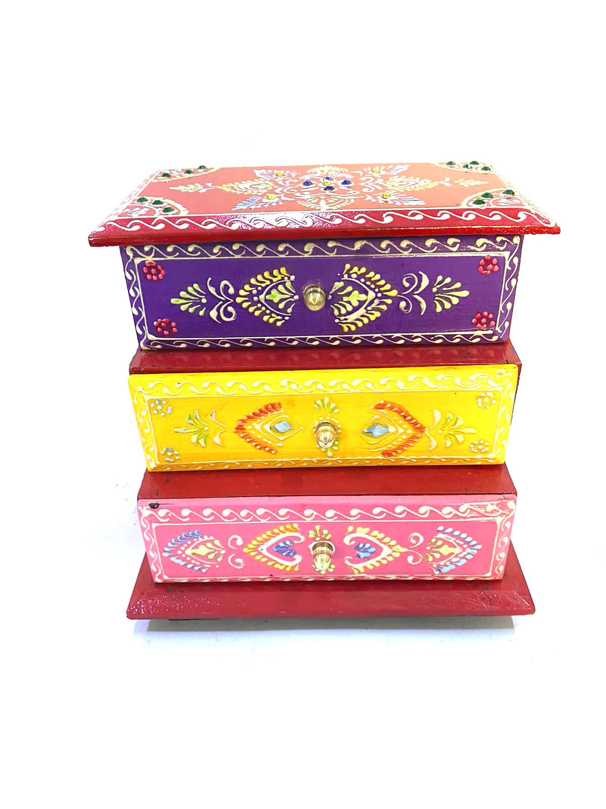 Jewelry Wooden Box Traditional Hand Painted Exclusive Creations Indian Art Tamrapatra