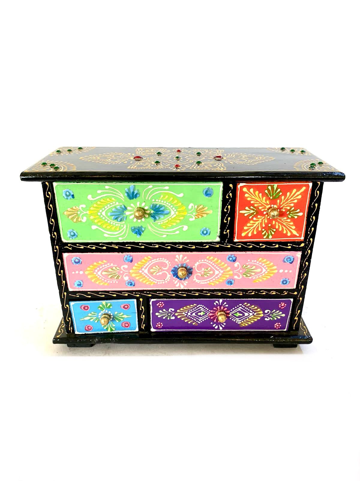 Jewelry Wooden Box Traditional Hand Painted Exclusive Creations Indian Art Tamrapatra