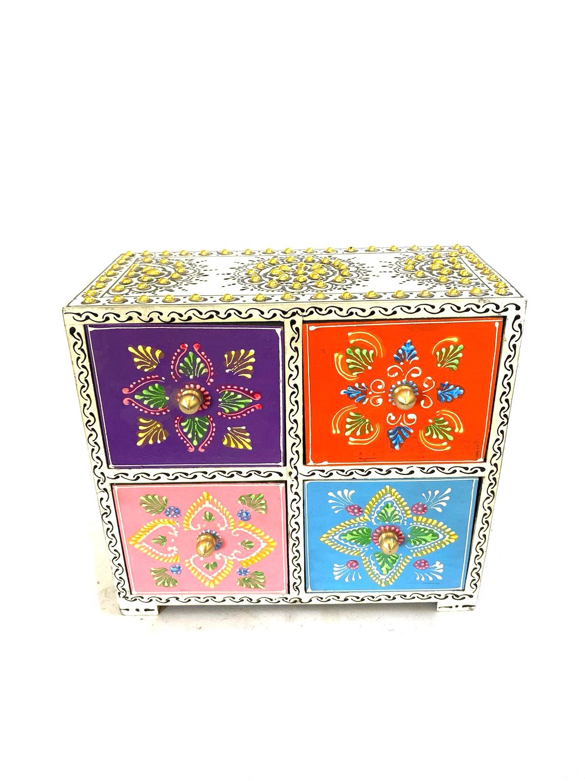 Jewelry Wooden Box Traditional Hand Painted Exclusive Creations Indian Art Tamrapatra