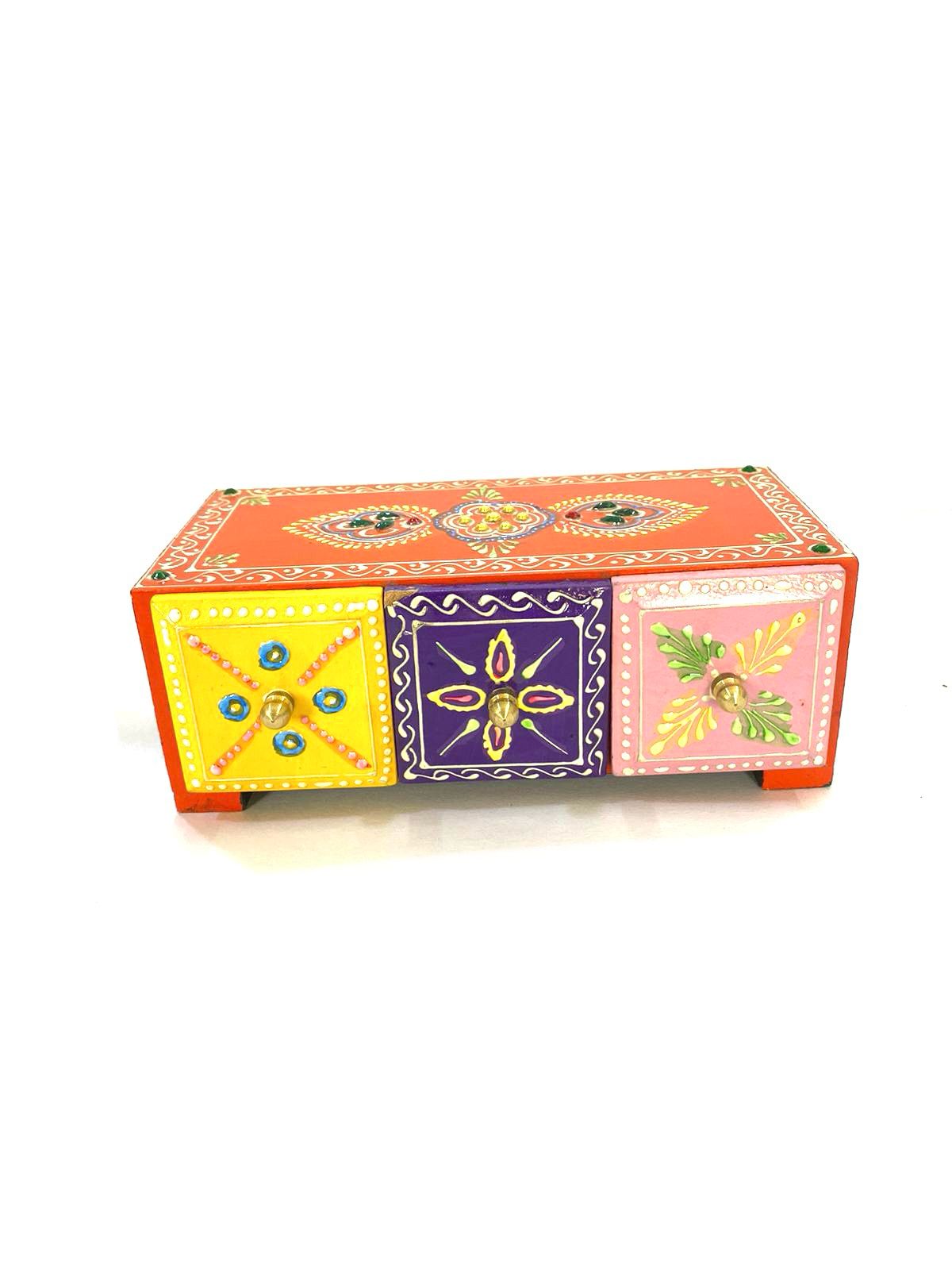 Jewelry Wooden Box Traditional Hand Painted Exclusive Creations Indian Art Tamrapatra