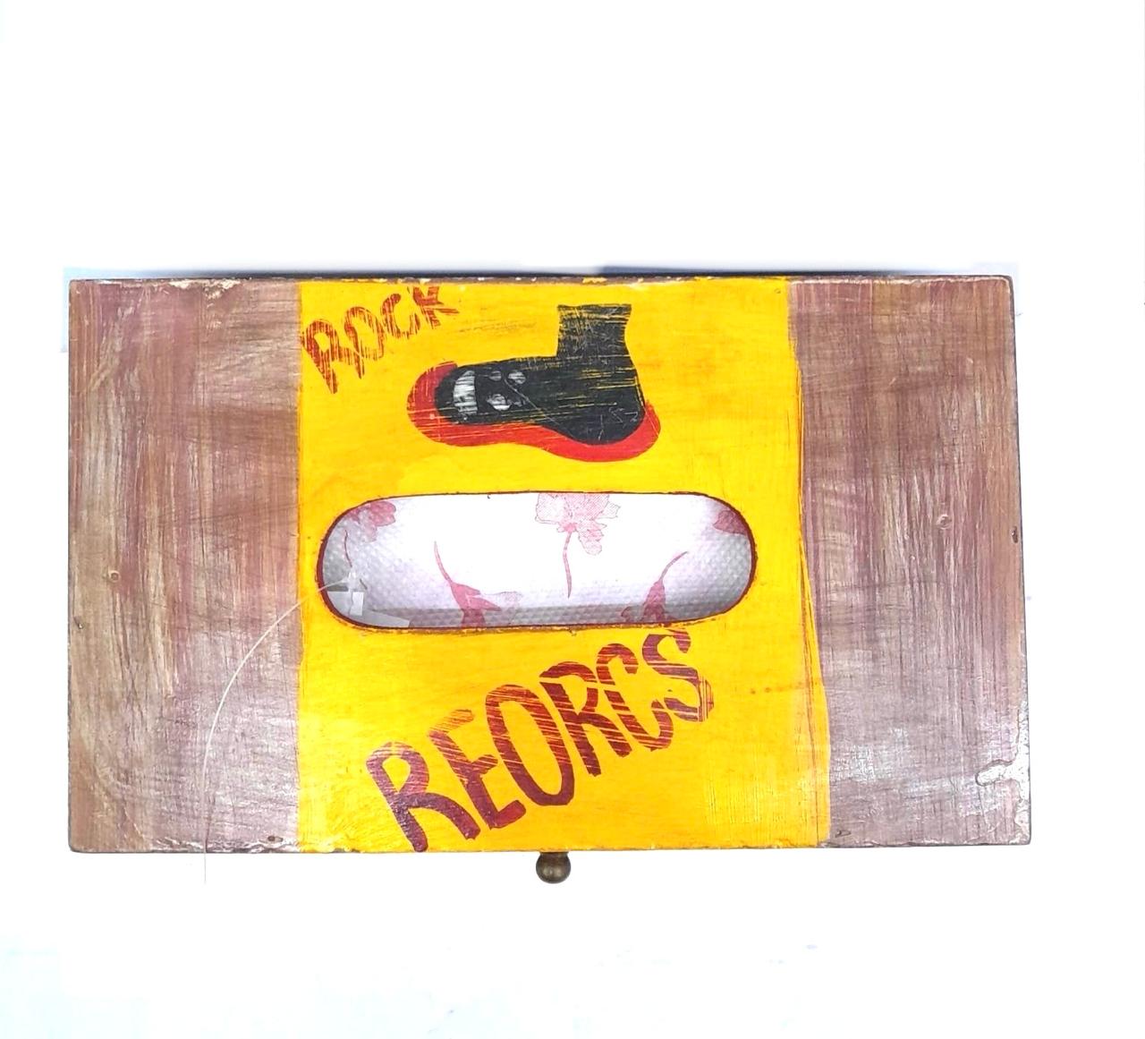Modern Finish Style Hand Painted Elephant Wooden Napkin Holder By Tamrapatra