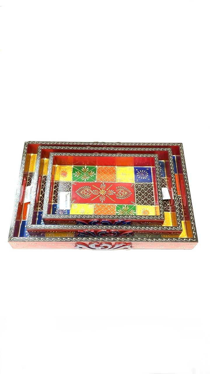 Utility Trays By Indian Artisans HandPainted Traditional By Tamrapatra - Tamrapatra