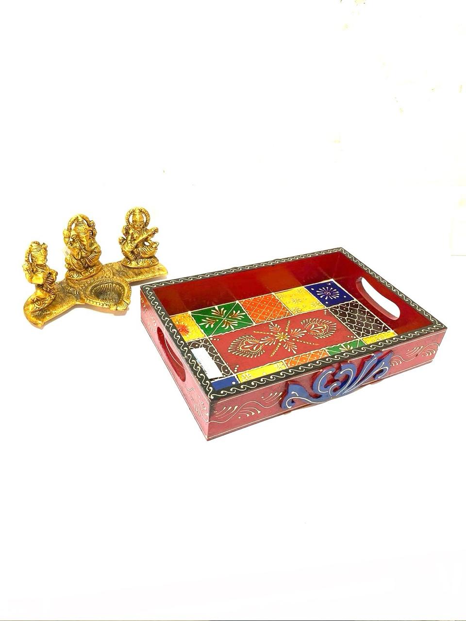 Utility Trays By Indian Artisans HandPainted Traditional By Tamrapatra - Tamrapatra