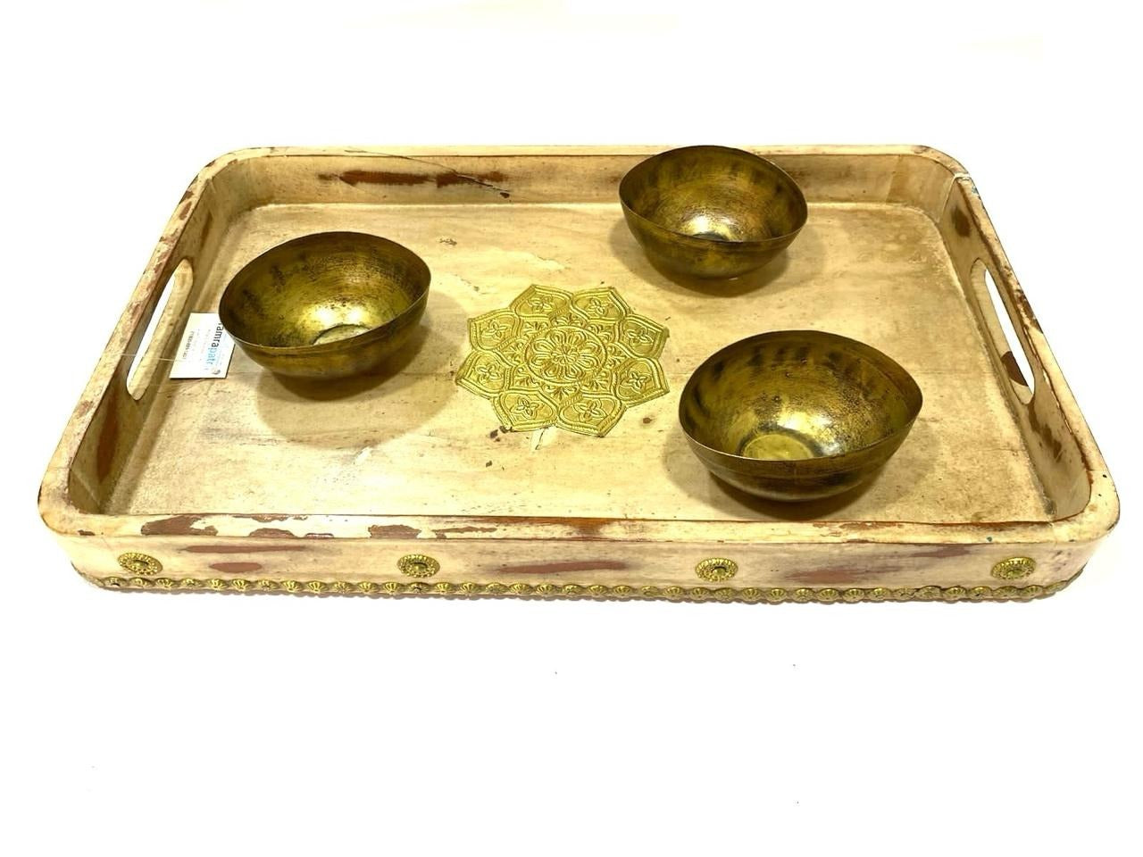 Wood Tray With Elegant Rustic Design Corporate Contemporary From Tamrapatra