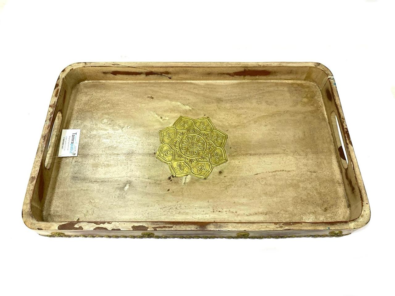 Wood Tray With Elegant Rustic Design Corporate Contemporary From Tamrapatra