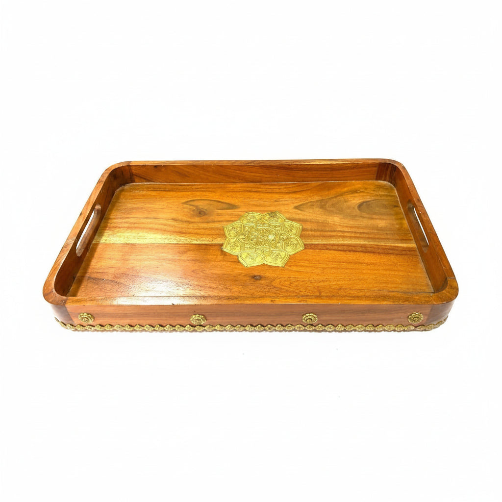Wood Tray With Elegant Rustic Design Corporate Contemporary From Tamrapatra - Tamrapatra