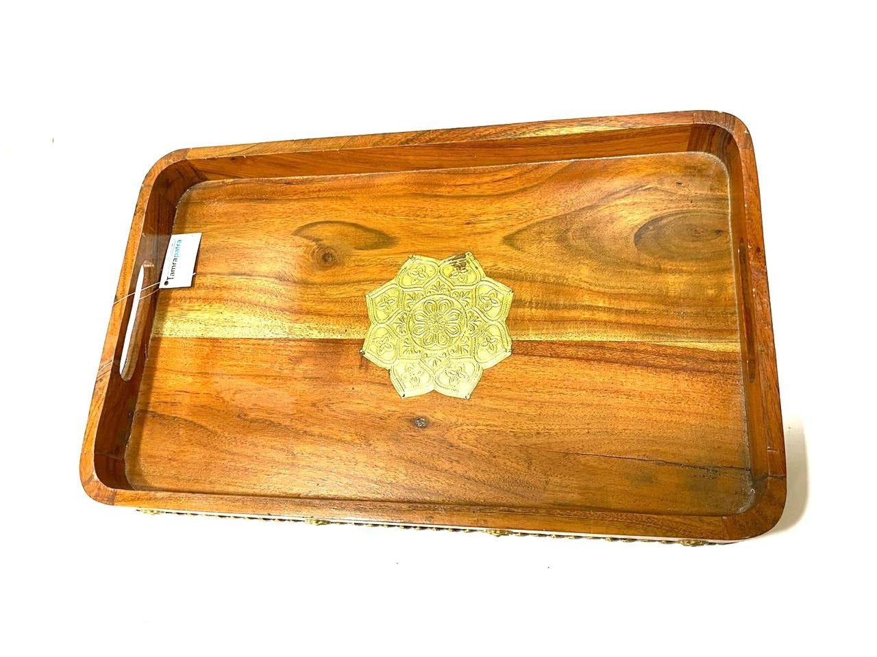 Wood Tray With Elegant Rustic Design Corporate Contemporary From Tamrapatra