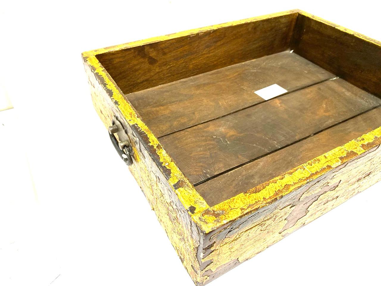 Big Wooden Tray With Premium Handles Vintage Rustic Finish Theme By Tamrapatra