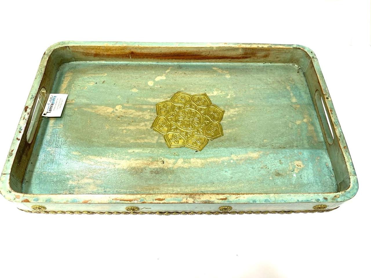 Wood Tray With Elegant Rustic Design Corporate Contemporary From Tamrapatra