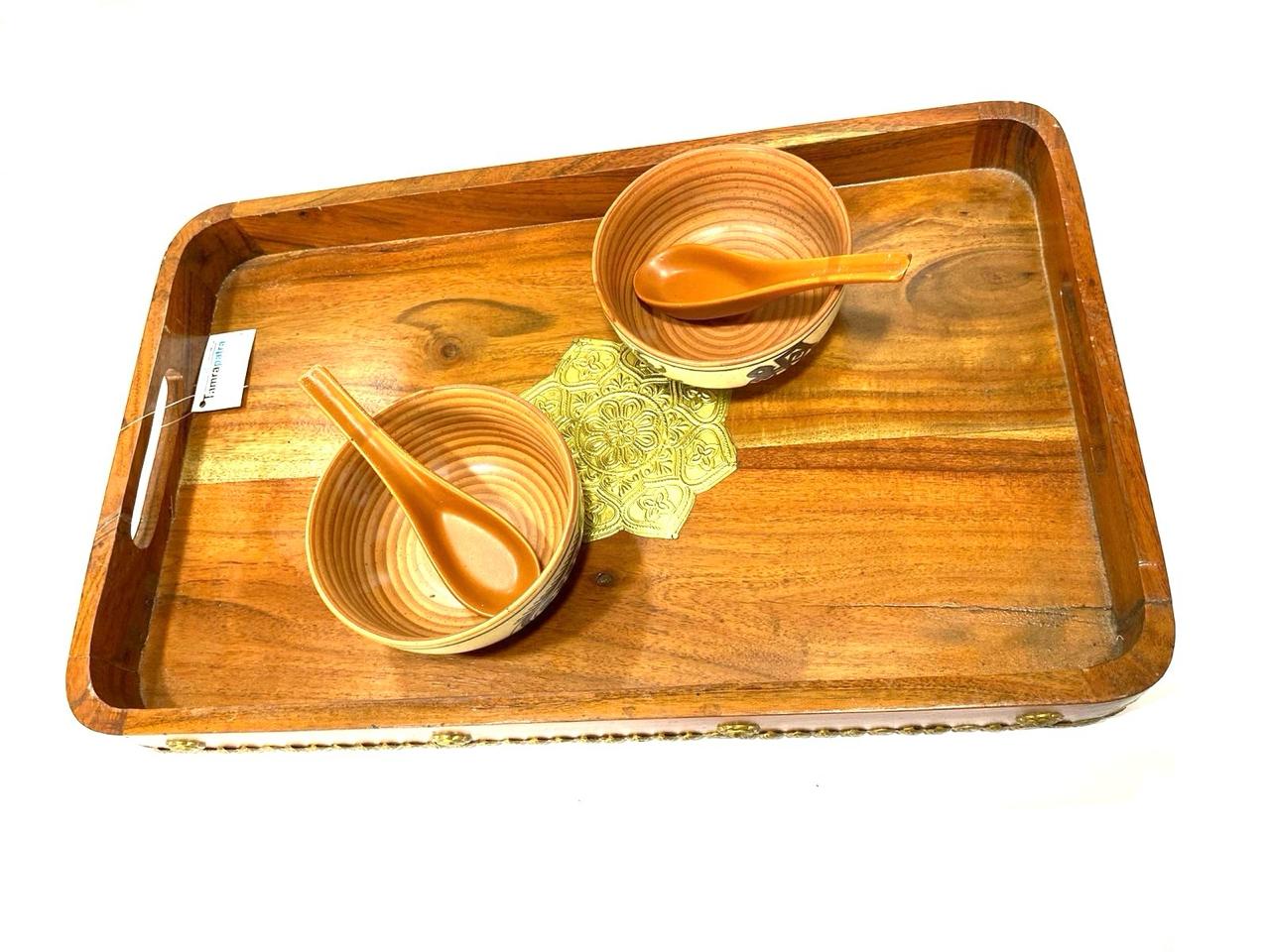 Wood Tray With Elegant Rustic Design Corporate Contemporary From Tamrapatra
