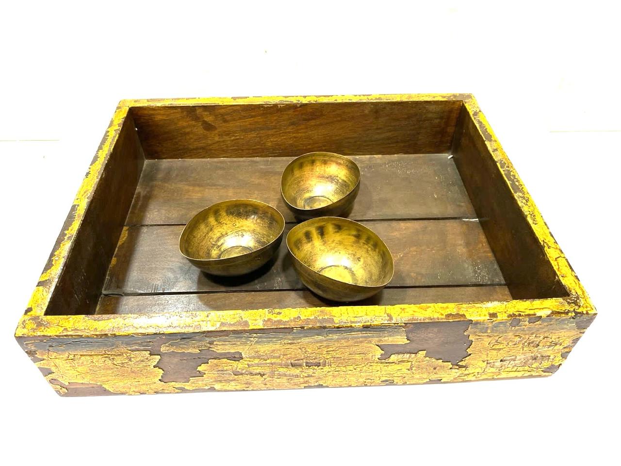 Big Wooden Tray With Premium Handles Vintage Rustic Finish Theme By Tamrapatra