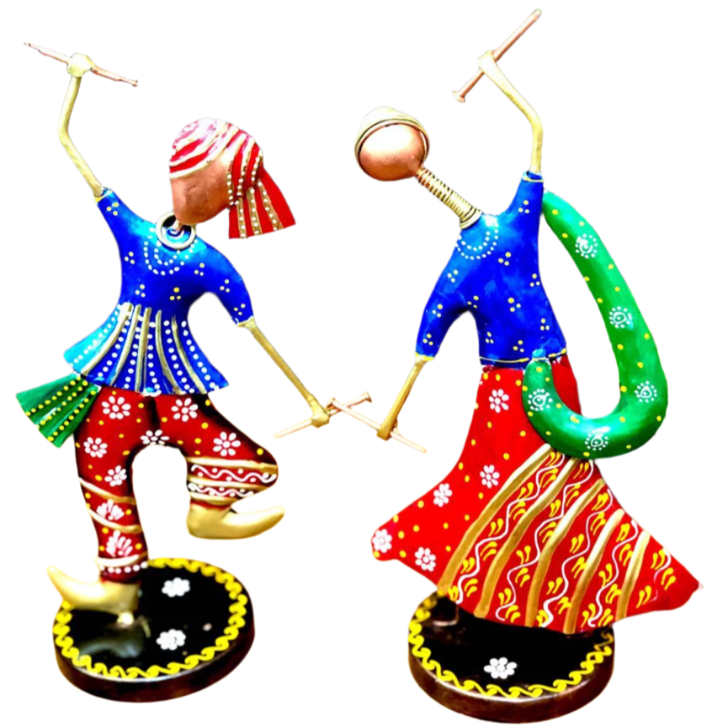 Dancing Man Lady Metal Décor Ideas Pride Of Gujarat Set Of 2 By Tamrapatra