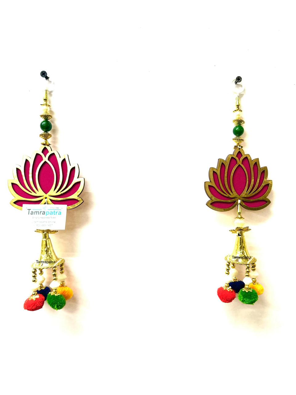 Lotus Design Hangings Set Of 2 Decoration For Homes Souvenir Gifts Tamrapatra