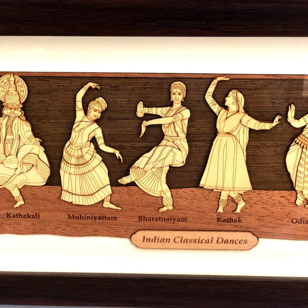Indian Classical Dance Forms Wooden Crafted Frame Indian Art From Tamrapatra