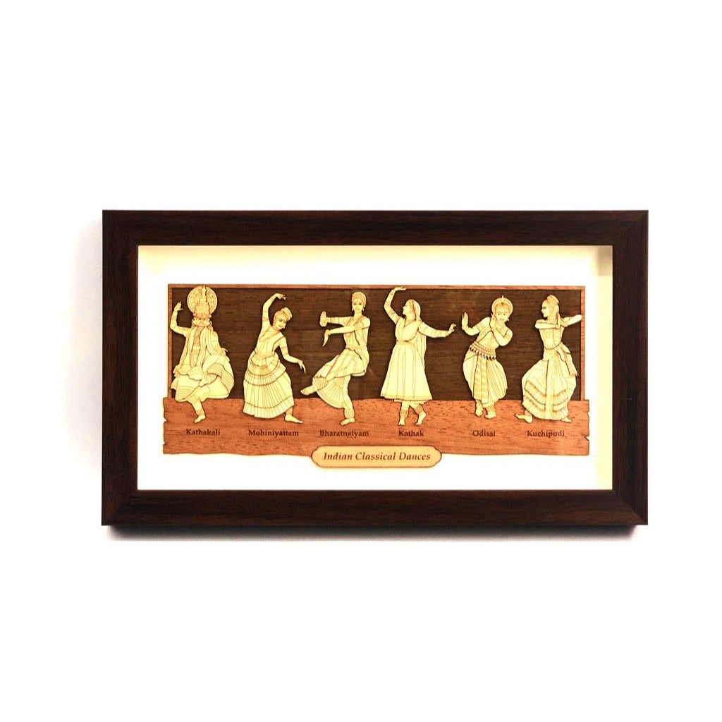 Indian Classical Dance Forms Wooden Crafted Frame Indian Art From Tamrapatra