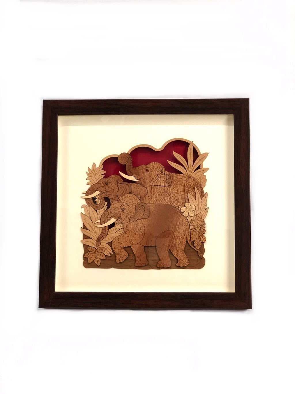 Unique Creation Of Elephant On Wood Unusual Expertise Crafts Frames By Tamrapatra