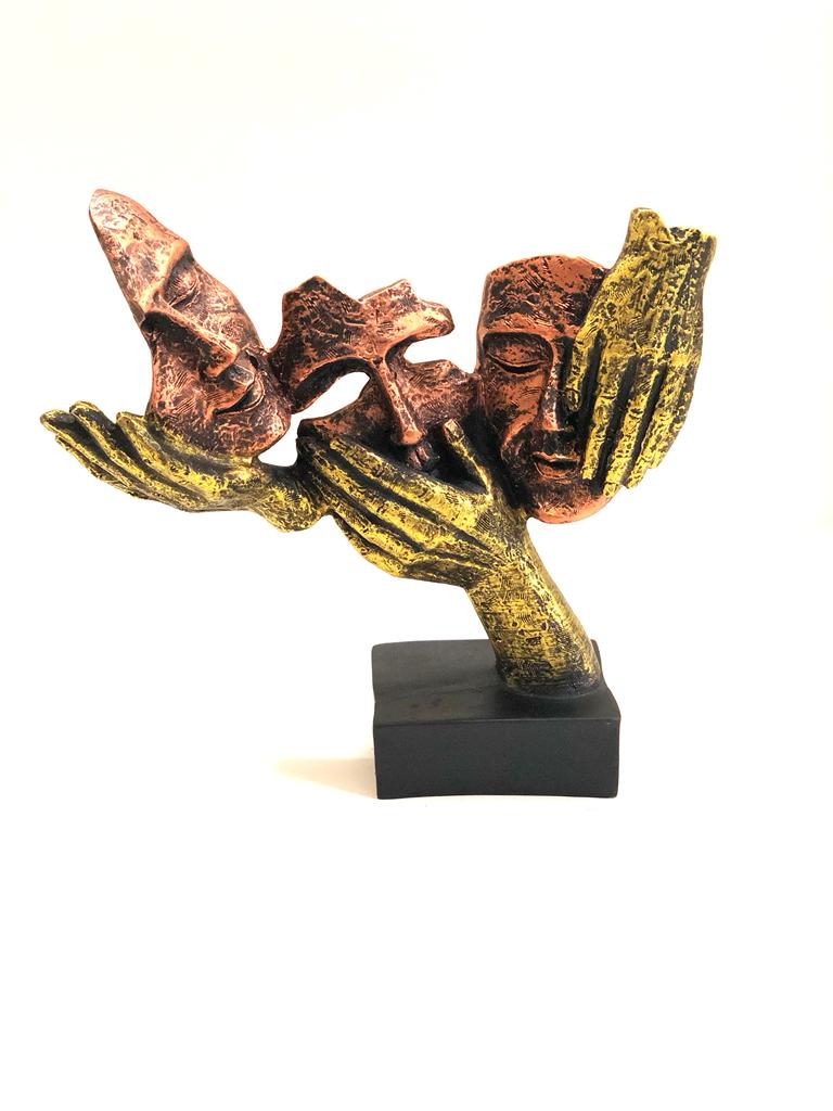 3 Faces Sculpture Artwork Interior Design Ideas With Modern Artefacts Tamrapatra