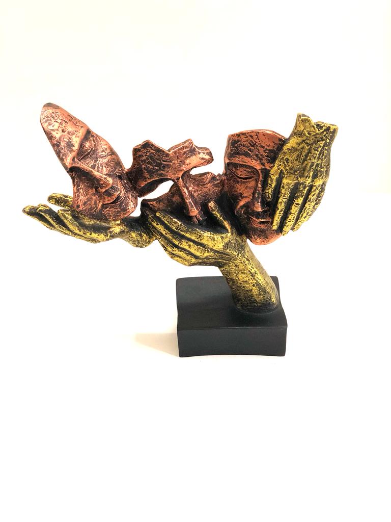 3 Faces Sculpture Artwork Interior Design Ideas With Modern Artefacts Tamrapatra