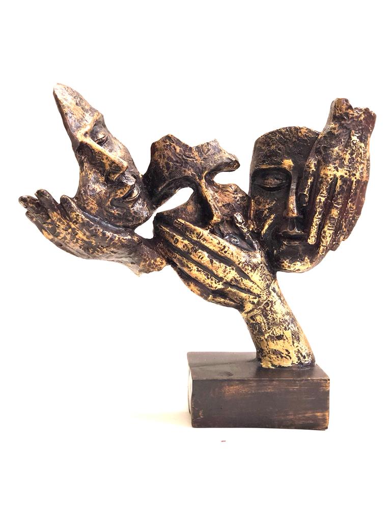 3 Faces Sculpture Artwork Interior Design Ideas With Modern Artefacts Tamrapatra