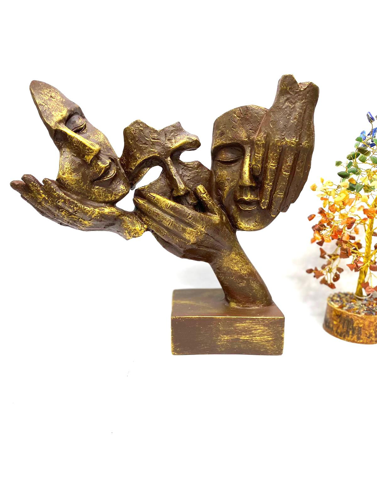 3 Faces Sculpture Artwork Interior Design Ideas With Modern Artefacts Tamrapatra