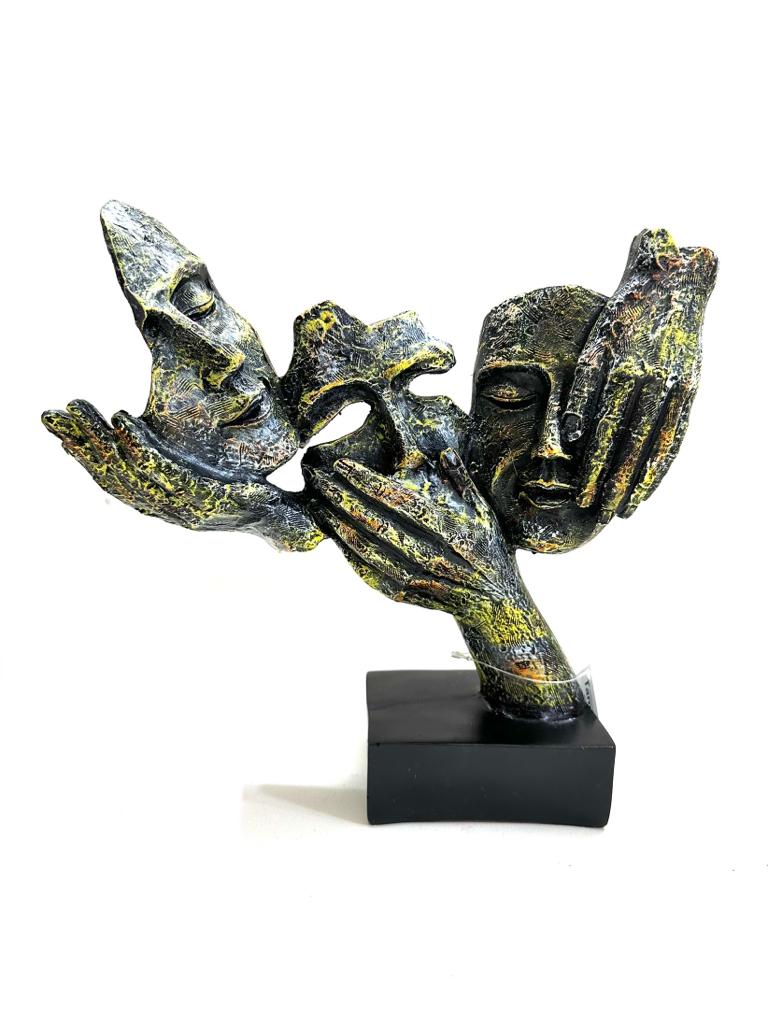 3 Faces Sculpture Artwork Interior Design Ideas With Modern Artefacts Tamrapatra